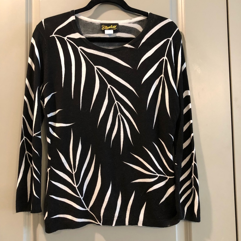 Elizabeth New York | Palm Leaf Print Sweater